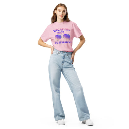 "Vacation Mode...Suspicious" - Pink Unisex Tee